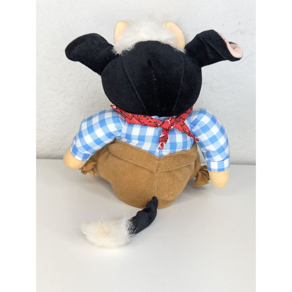 Vtg Enesco Mary's Moo Moos Plush Cow Stuffed Animal Western Rodeo Collectible - Picture 5 of 8